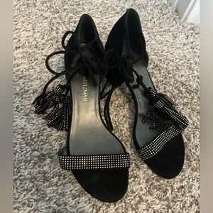 Stuart Weitzman suede heels with tassels